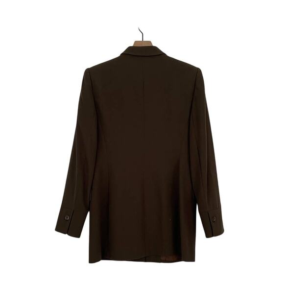 Vintage Carlisle Longline Full Hidden Button Green Wool Jacket Women's Size 10 - Picture 2 of 6